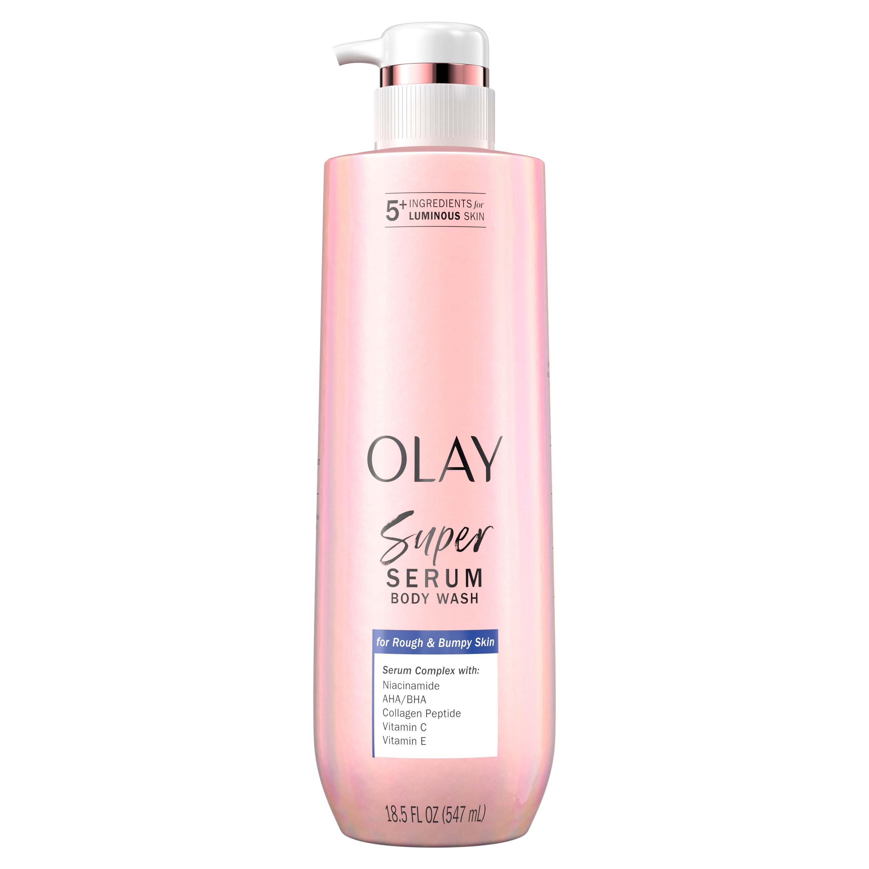 Olay Super Serum Body Wash for Rough and Bumpy Skin bottle with pump Olay Super Serum Body Wash for Rough and Bumpy Skin bottle with pump