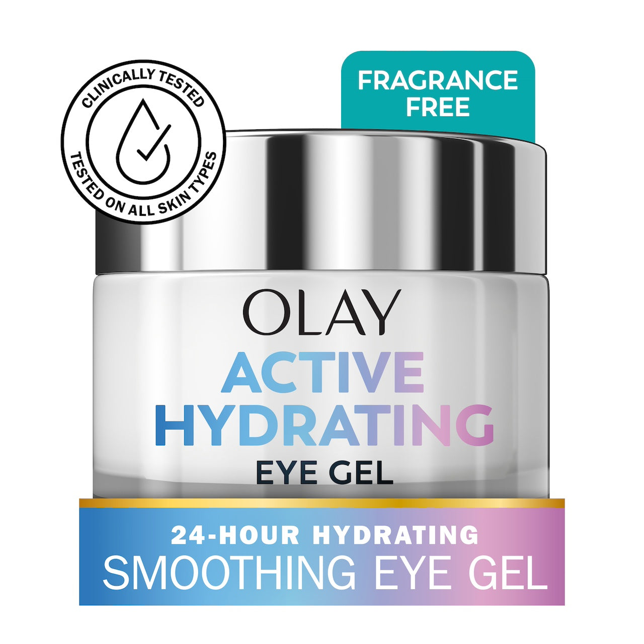 Olay Active Hydrating Eye Cream. 24 hour hydrating smoothing eye gel. Fragrance free Olay Active Hydrating Eye Cream. 24 hour hydrating smoothing eye gel. Fragrance free