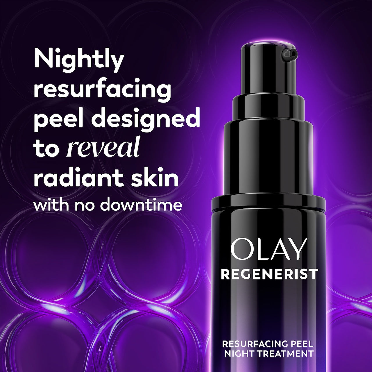 Regenerist Resurfacing Peel Night Treatment bottle. Nightly resurfacing peel designed to reveal radiant skin with no downtime. Regenerist Resurfacing Peel Night Treatment bottle. Nightly resurfacing peel designed to reveal radiant skin with no downtime.