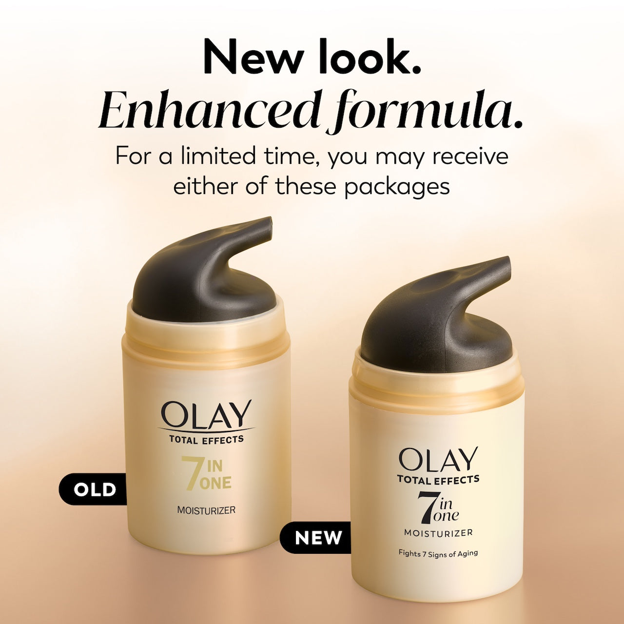 Total Effects Face Moisturizer Original old design and new. Enhanced formula. For a limited time you may receive either of these packages. Total Effects Face Moisturizer Original old design and new. Enhanced formula. For a limited time you may receive either of these packages.