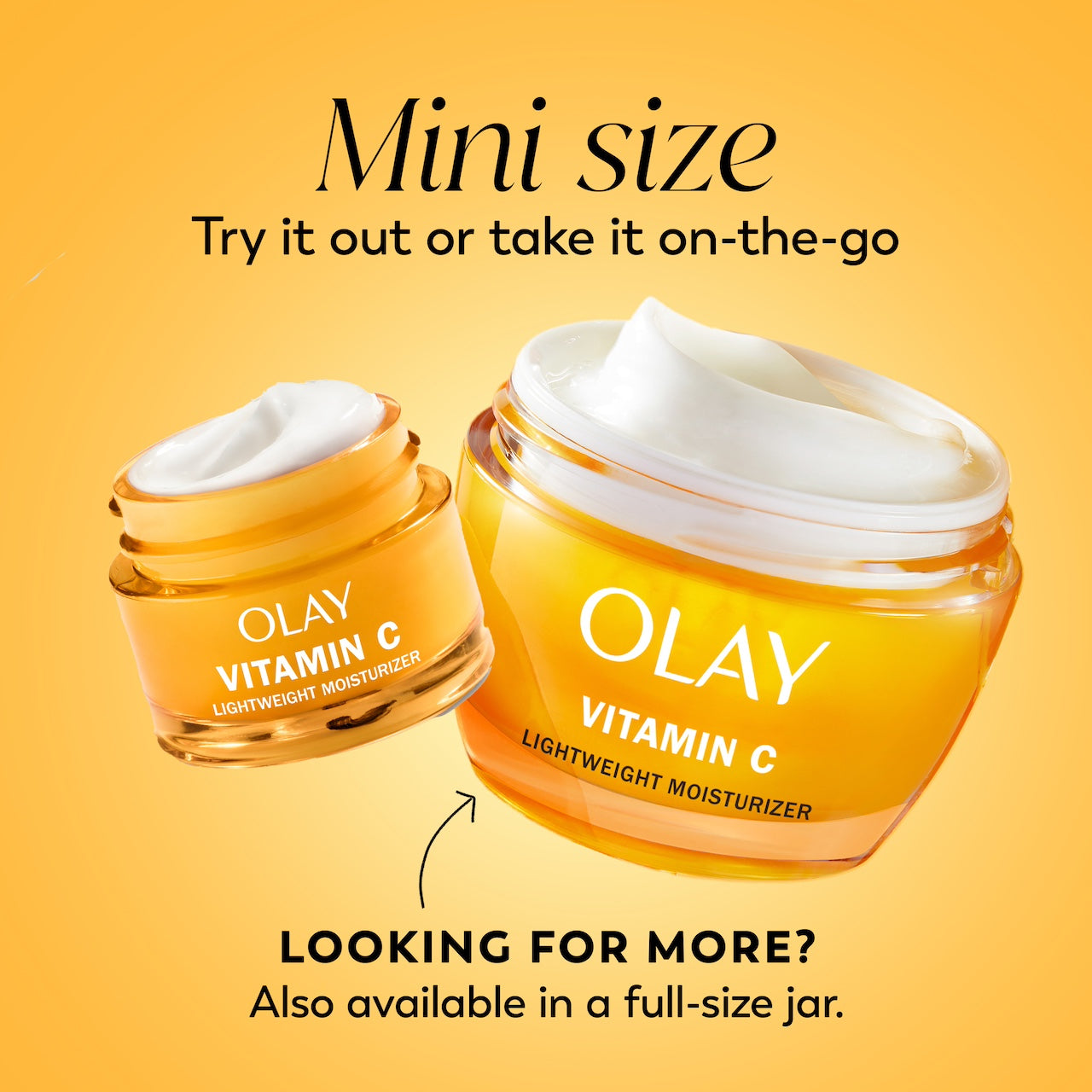 Vitamin C Lightweight Hydrating Moisturizer jar and Vitamin C Lightweight Hydrating Moisturizer mini jar. Mini size. Try it out or take it on the go. Looking for more? Also available in a full size jar. Vitamin C Lightweight Hydrating Moisturizer jar and Vitamin C Lightweight Hydrating Moisturizer mini jar. Mini size. Try it out or take it on the go. Looking for more? Also available in a full size jar.