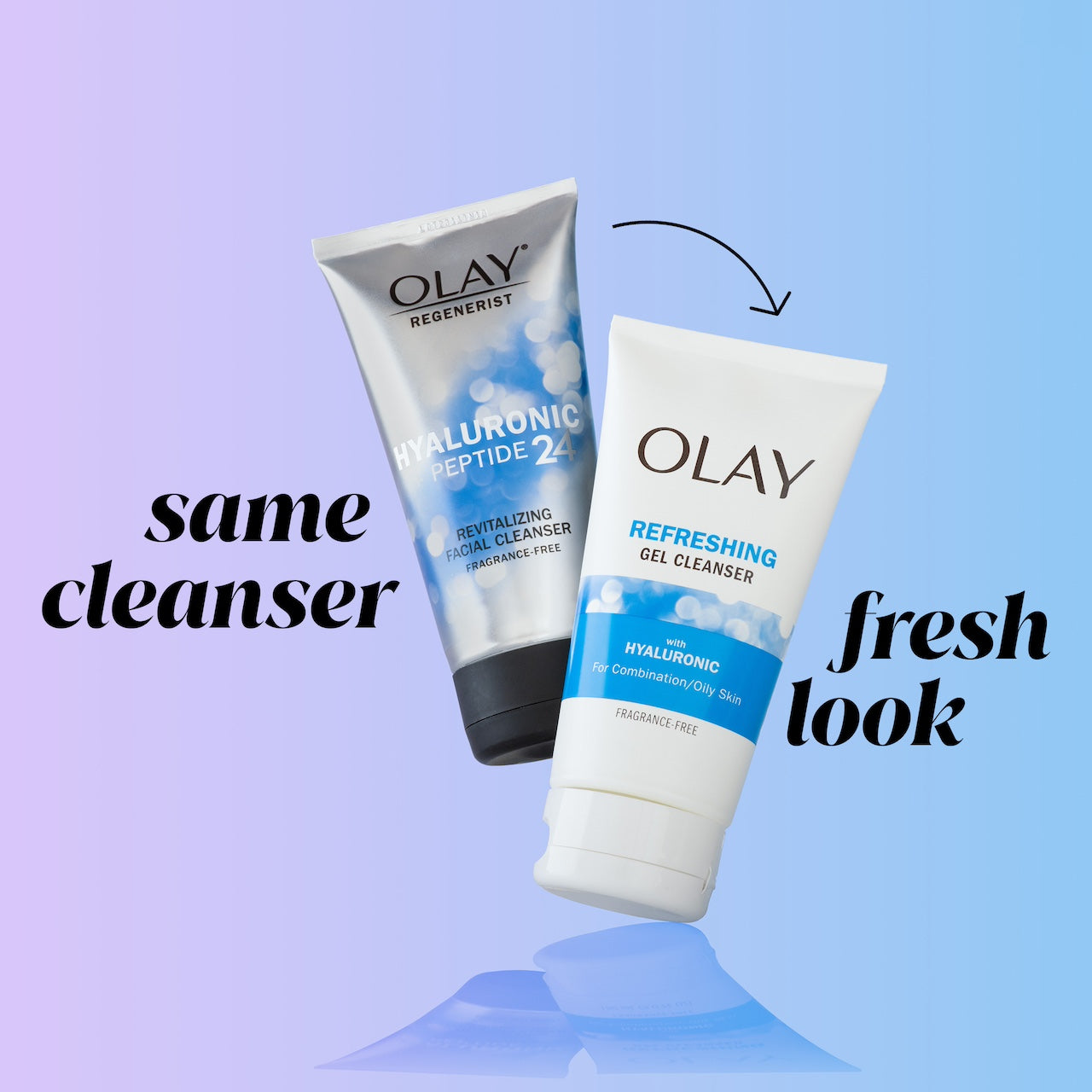 Same cleanser, fresh look. Old bottle design and new bottle design Same cleanser, fresh look. Old bottle design and new bottle design