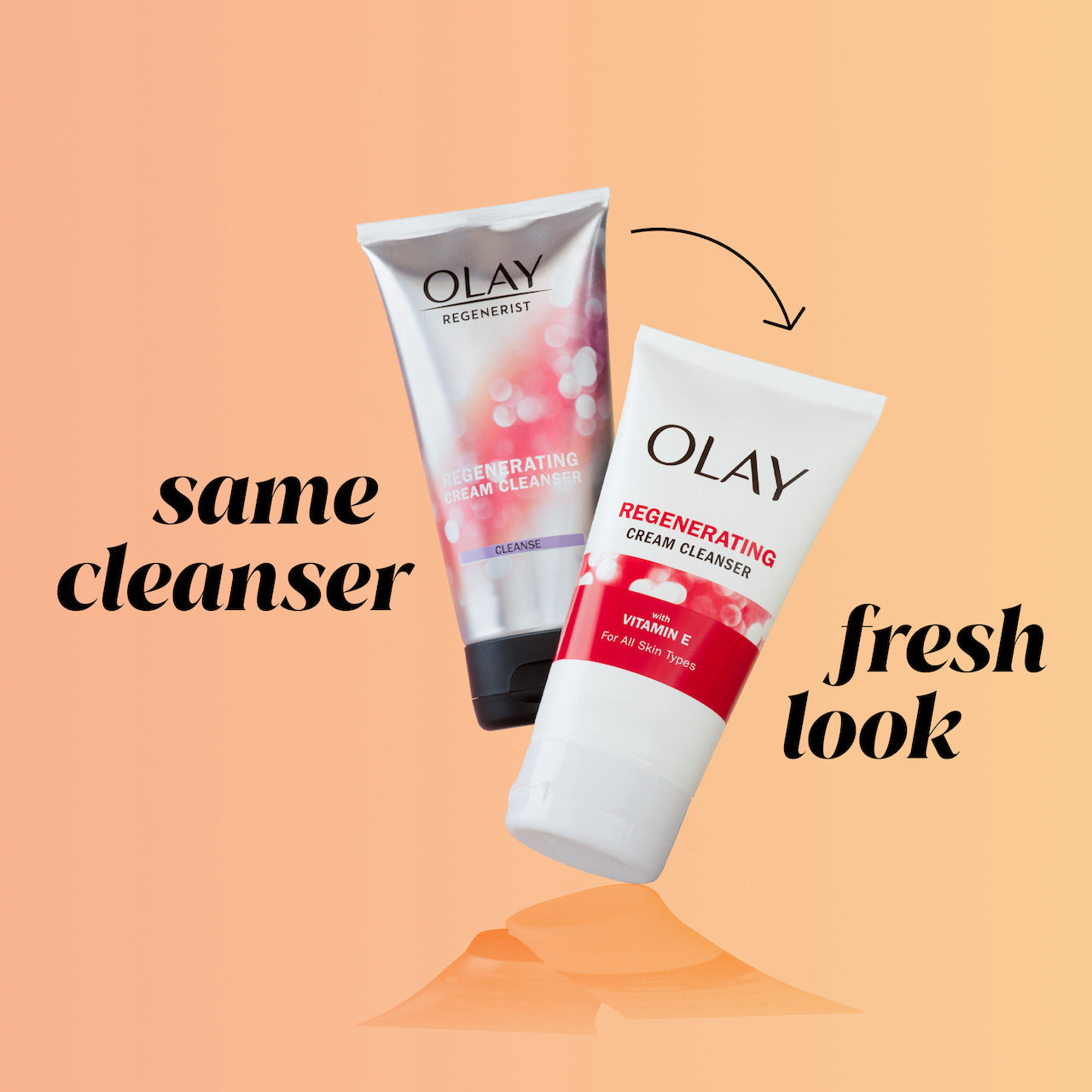 Regenerating Cream Cleanser old version and new version bottle design. Same Cleanser. Fresh look. Regenerating Cream Cleanser old version and new version bottle design. Same Cleanser. Fresh look.