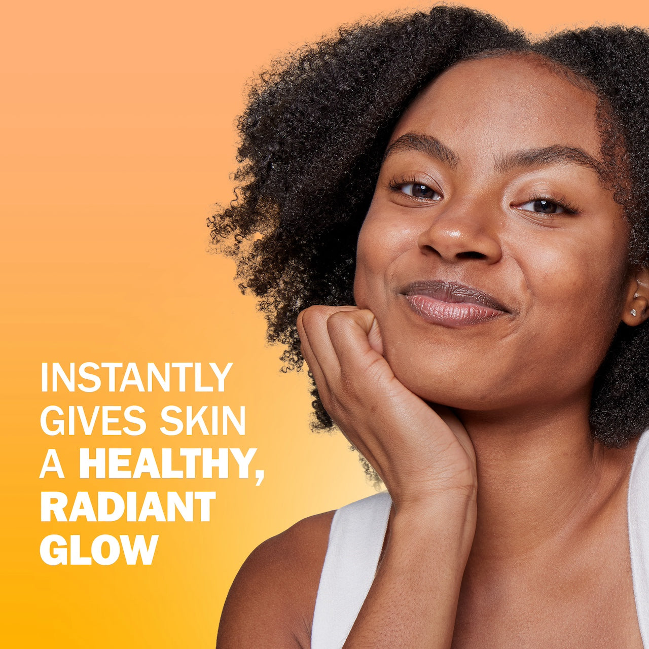 Model posing. Instantly gives skin a healthy, radiant glow. Model posing. Instantly gives skin a healthy, radiant glow.