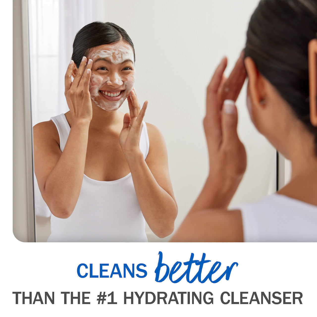 Cleans better than the #1 hydrating cleanser. Model applying Melts cleanser to face. Cleans better than the #1 hydrating cleanser. Model applying Melts cleanser to face.