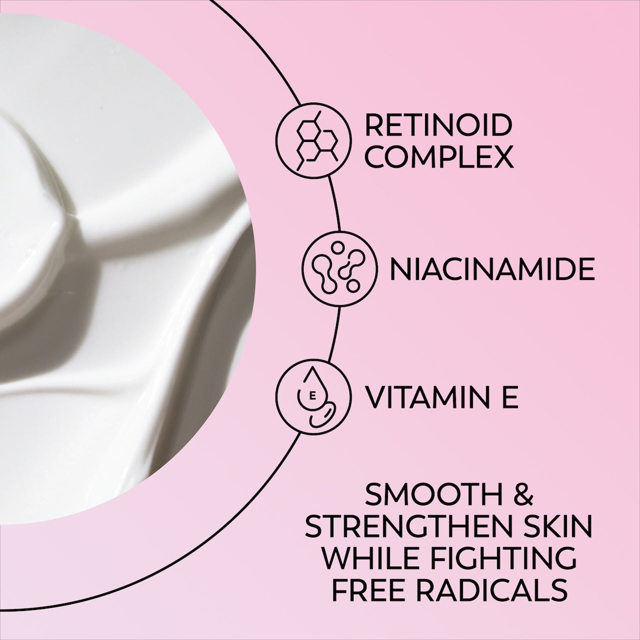 Regenerist Retinol 24 Night Eye Cream texture swipe. Retinoid complex, Niacinamide, Vitamin E. Smooth and strengthen skin while fighting free radicals. Regenerist Retinol 24 Night Eye Cream texture swipe. Retinoid complex, Niacinamide, Vitamin E. Smooth and strengthen skin while fighting free radicals.