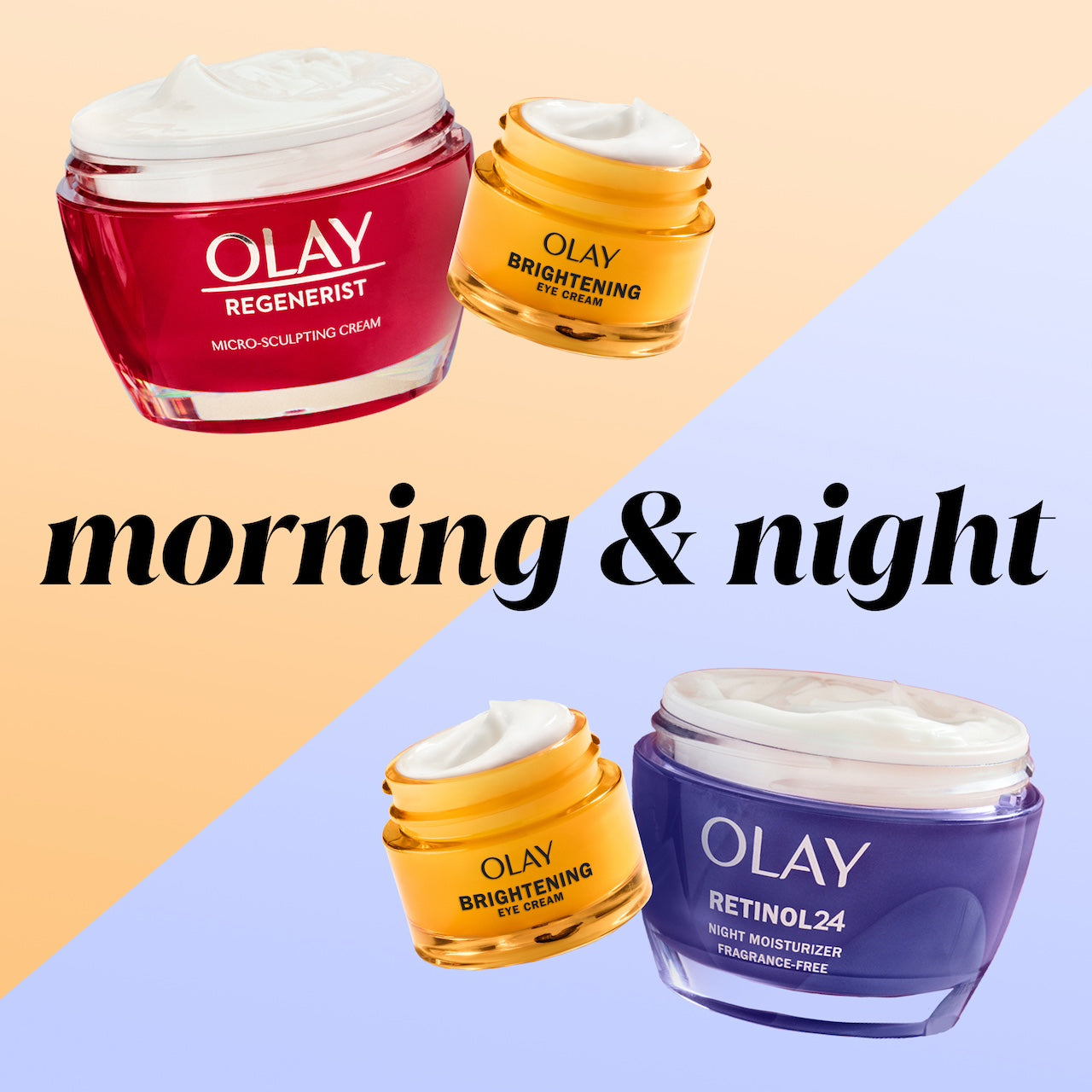 Morning and Night. Micro-sculpting cream pair with vitamin c eye cream, Retinol 24 night moisturizer pair with vitamin c eye cream. Morning and Night. Micro-sculpting cream pair with vitamin c eye cream, Retinol 24 night moisturizer pair with vitamin c eye cream.
