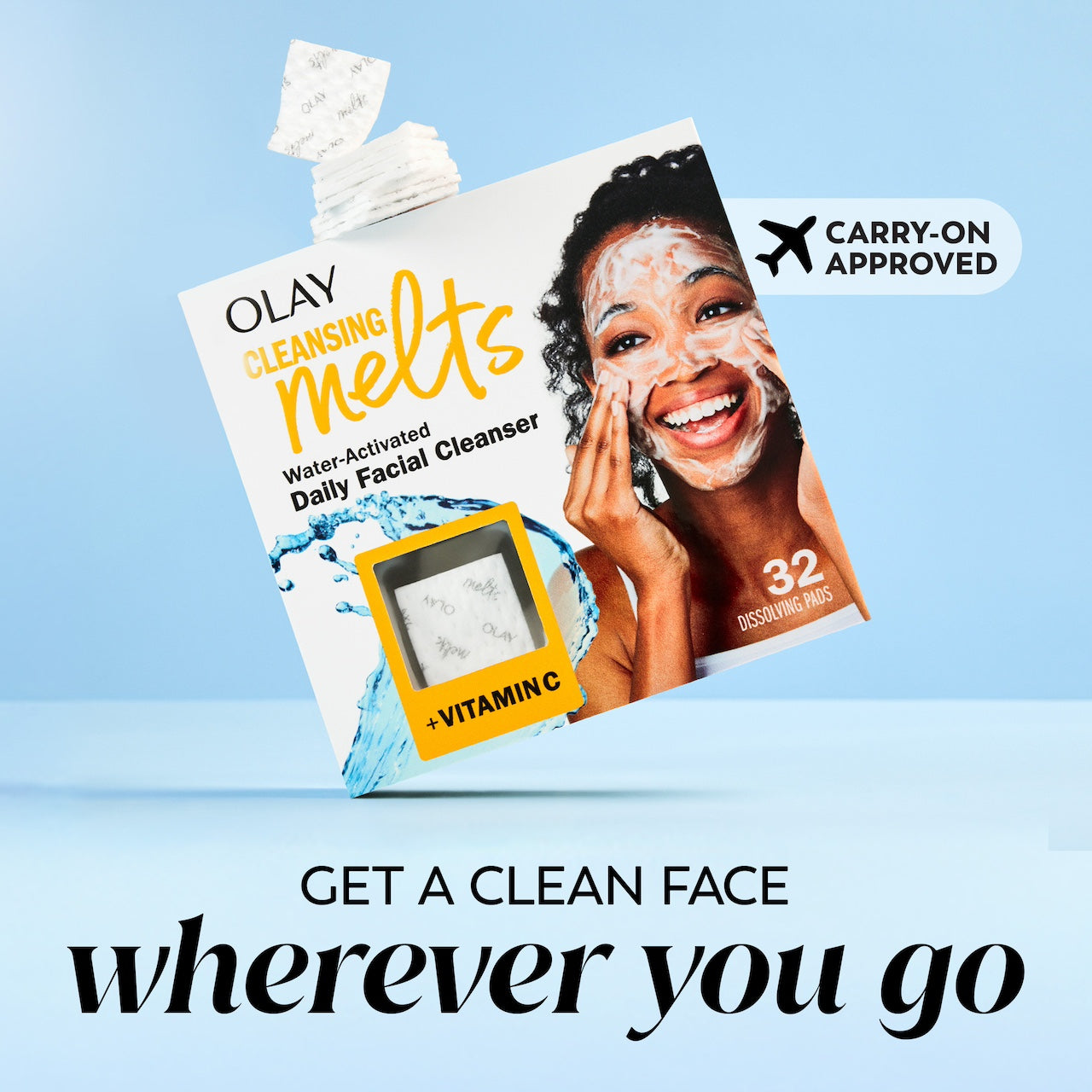 Vitamin C 32 count box. Carry on approved. Get a clean face wherever you go. Vitamin C 32 count box. Carry on approved. Get a clean face wherever you go.