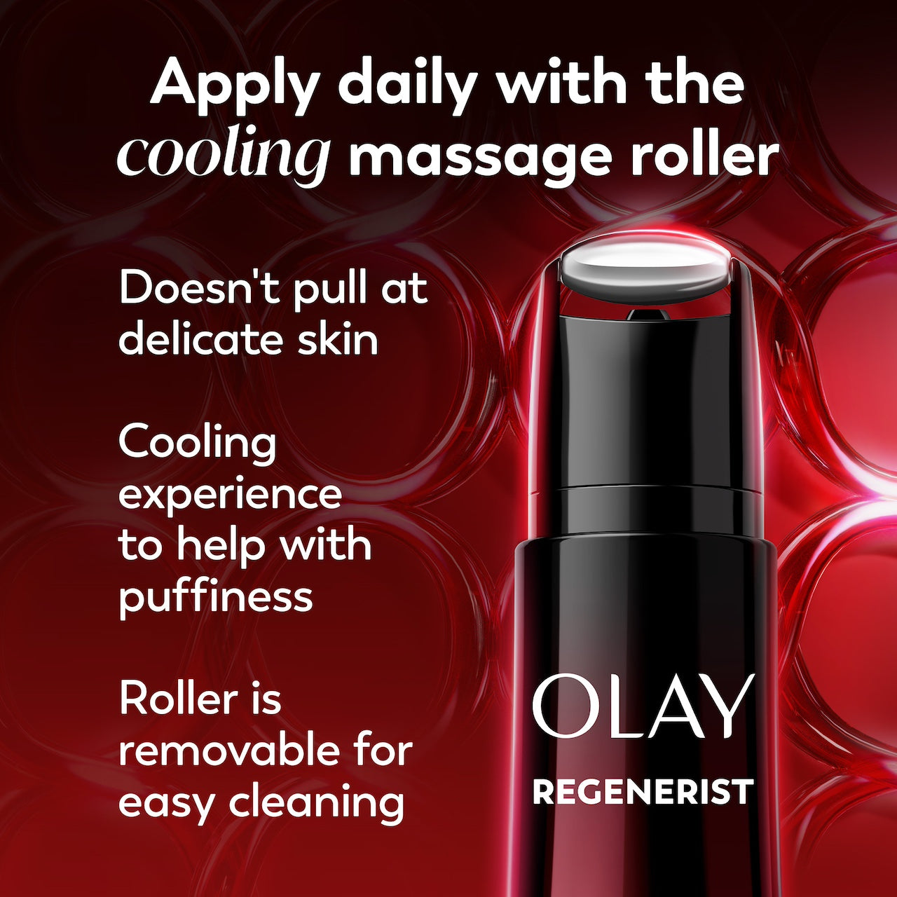 Regenerist Face & Neck Lifting Treatment roller. Apply daily with the cooling massage roller. Doesnt pull at delicate skin. Cooling experience to help with puffiness. Roller is removable for easy cleaning. Regenerist Face & Neck Lifting Treatment roller. Apply daily with the cooling massage roller. Doesnt pull at delicate skin. Cooling experience to help with puffiness. Roller is removable for easy cleaning.