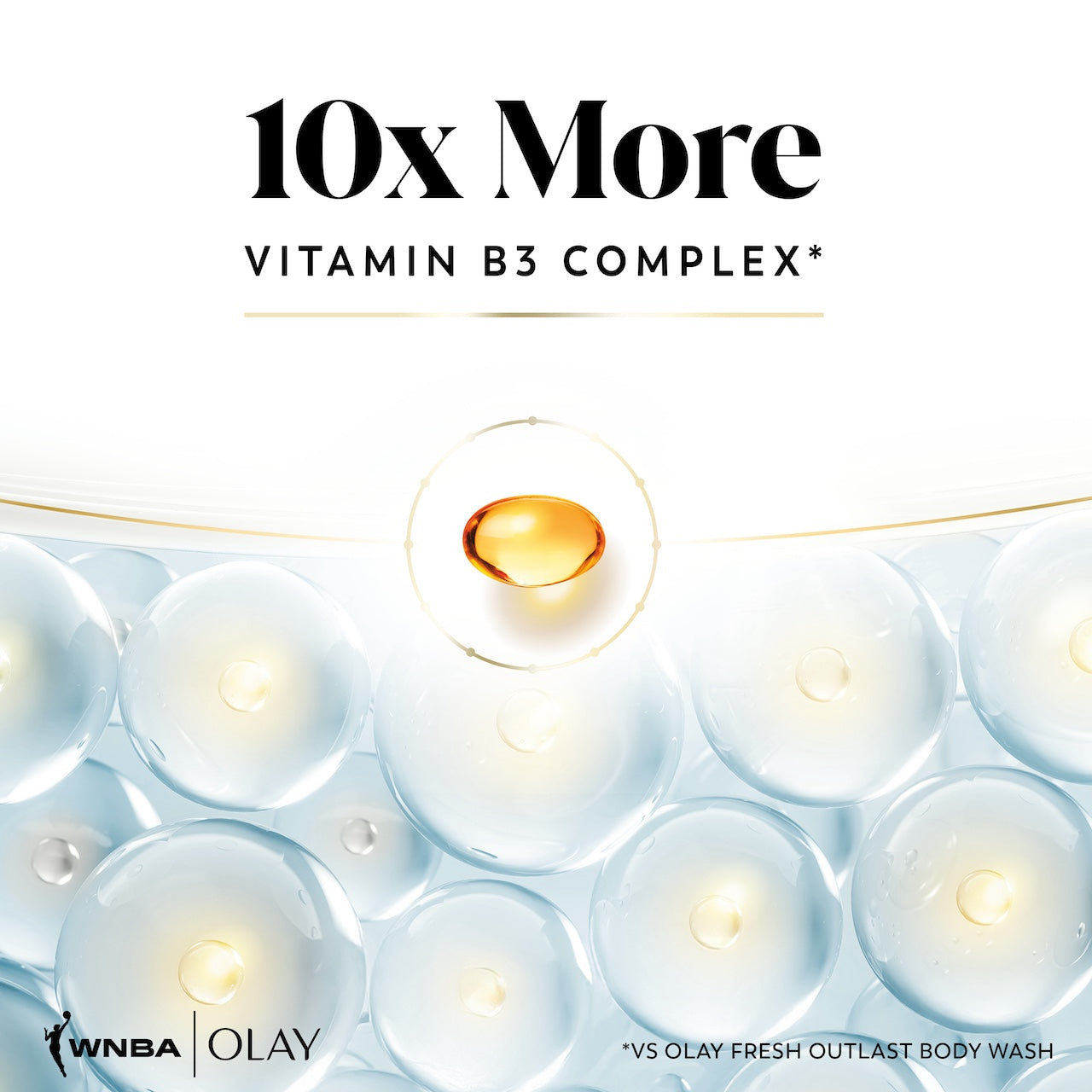 Ingredient. 10x more vitamin B3 complex*. *vs Olay Fresh Outlast body wash Ingredient. 10x more vitamin B3 complex*. *vs Olay Fresh Outlast body wash