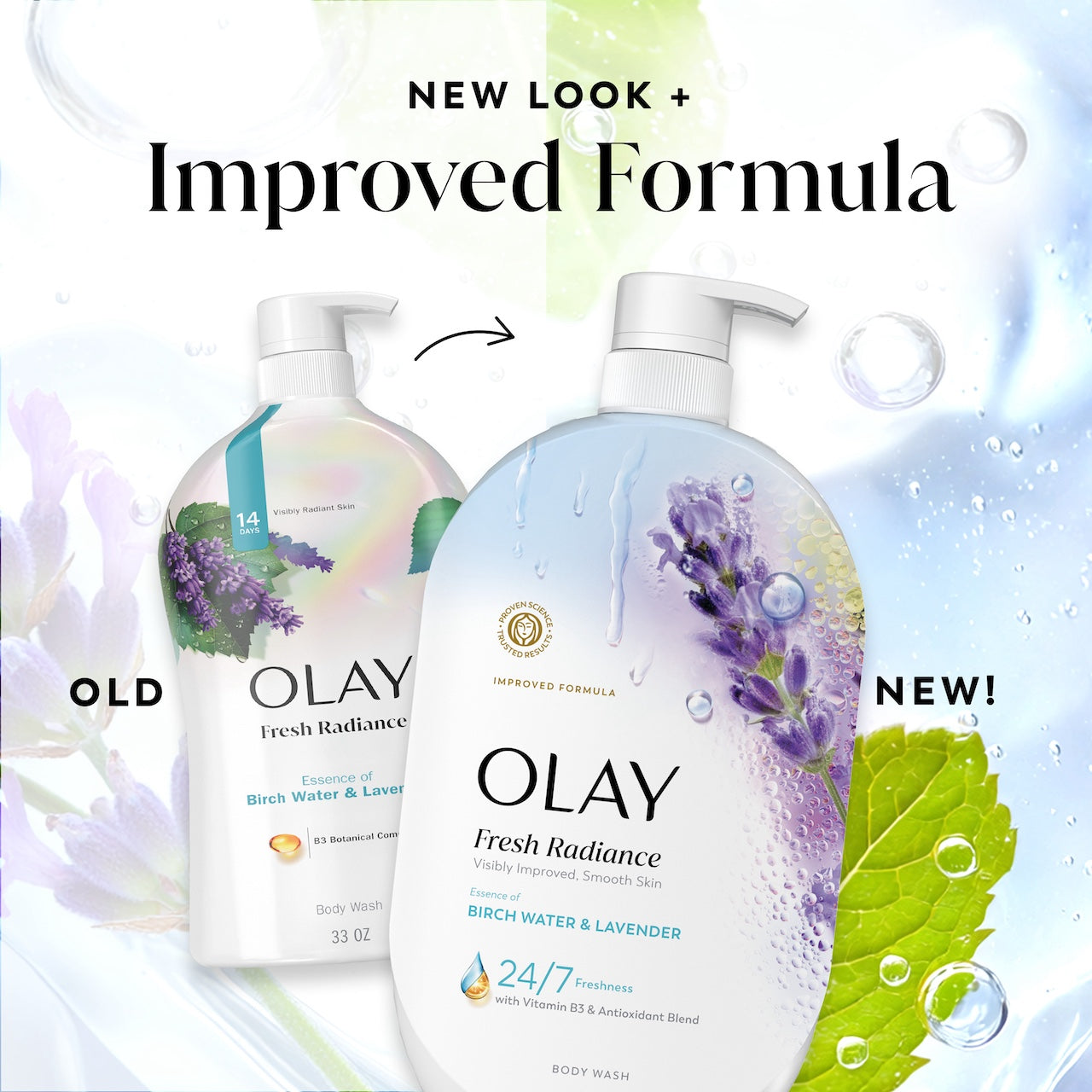 Fresh Radiance Body Wash old bottle design and new. New look plus improved formula. Fresh Radiance Body Wash old bottle design and new. New look plus improved formula.