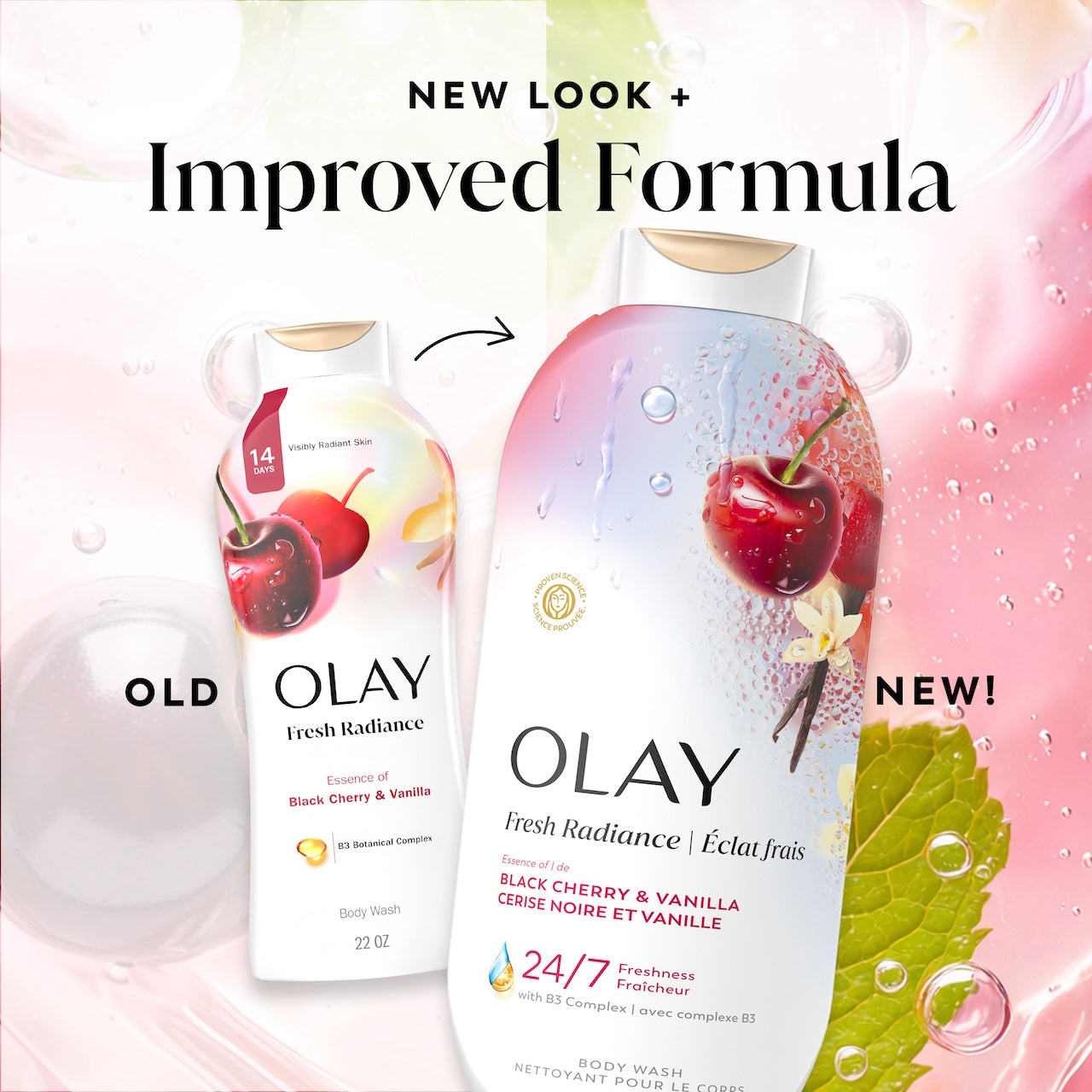 Fresh Radiance Body Wash old bottle design and new. New look plus improved formula. Fresh Radiance Body Wash old bottle design and new. New look plus improved formula.