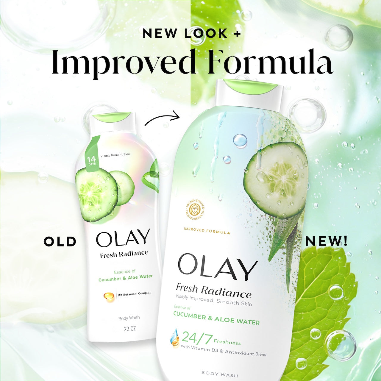 Fresh Radiance Body Wash old bottle design and new. New look plus improved formula. Fresh Radiance Body Wash old bottle design and new. New look plus improved formula.