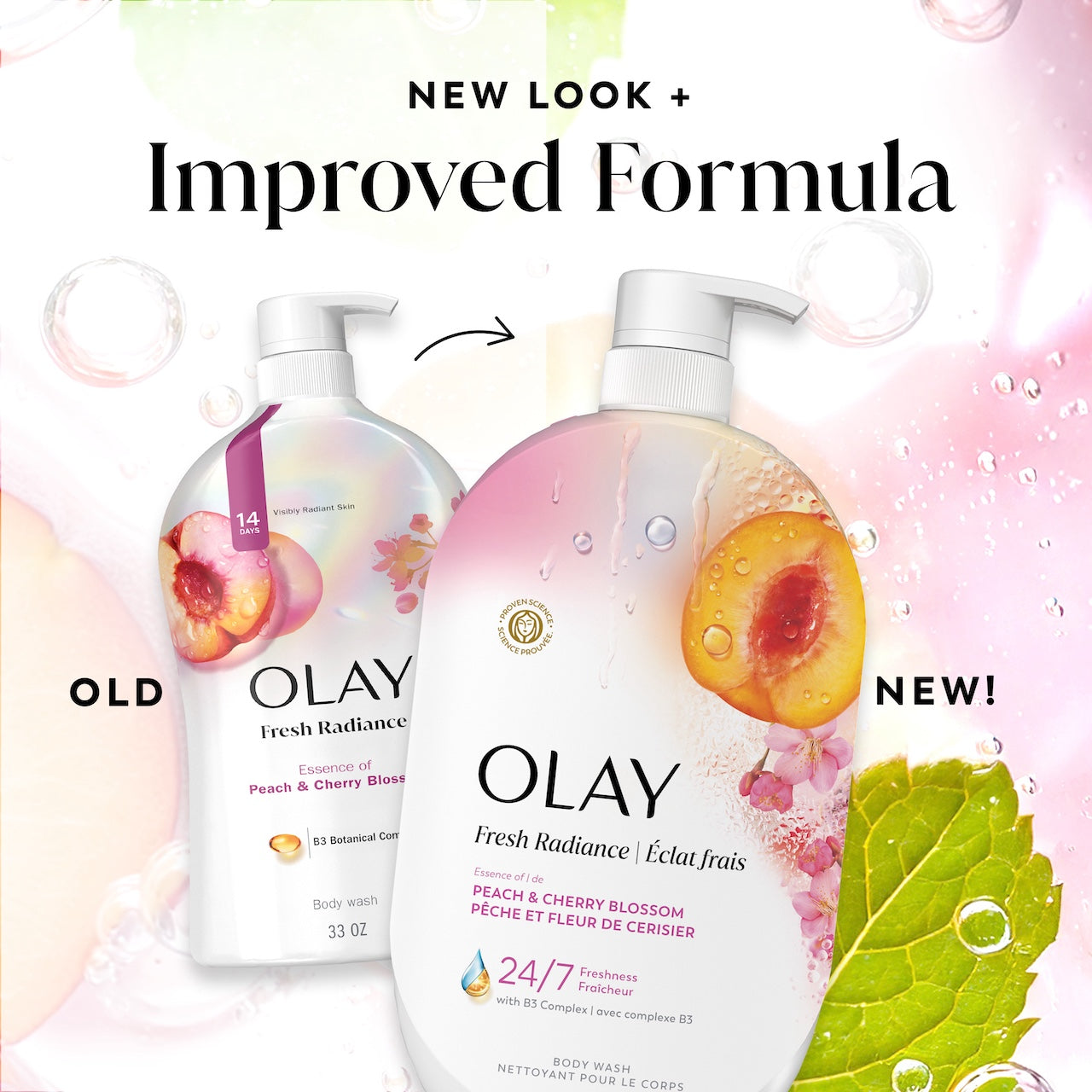 Fresh Radiance Body Wash old bottle design and new. New look plus improved formula. Fresh Radiance Body Wash old bottle design and new. New look plus improved formula.