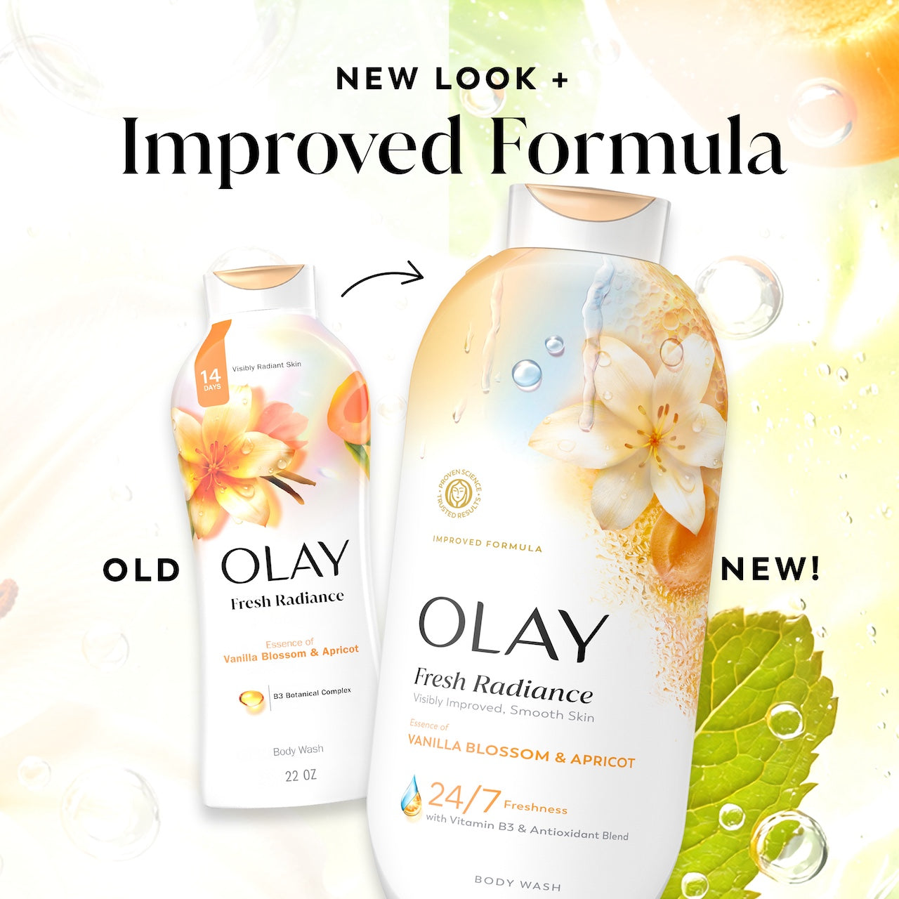 Fresh Radiance Body Wash old bottle desing and new. New look plus improved formula. Fresh Radiance Body Wash old bottle desing and new. New look plus improved formula.