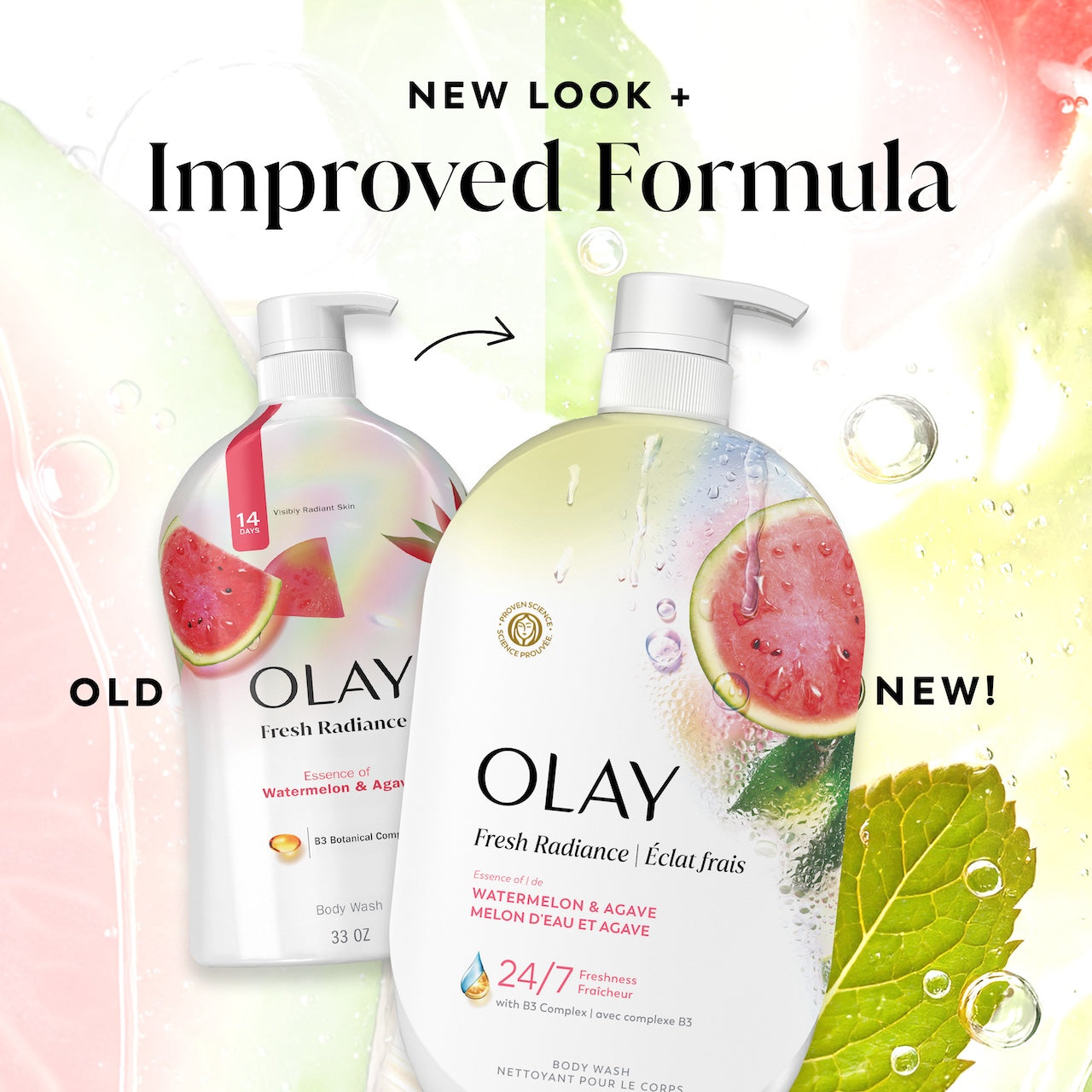 Fresh Radiance Body Wash old bottle design and new. New look plus improved formula. Fresh Radiance Body Wash old bottle design and new. New look plus improved formula.