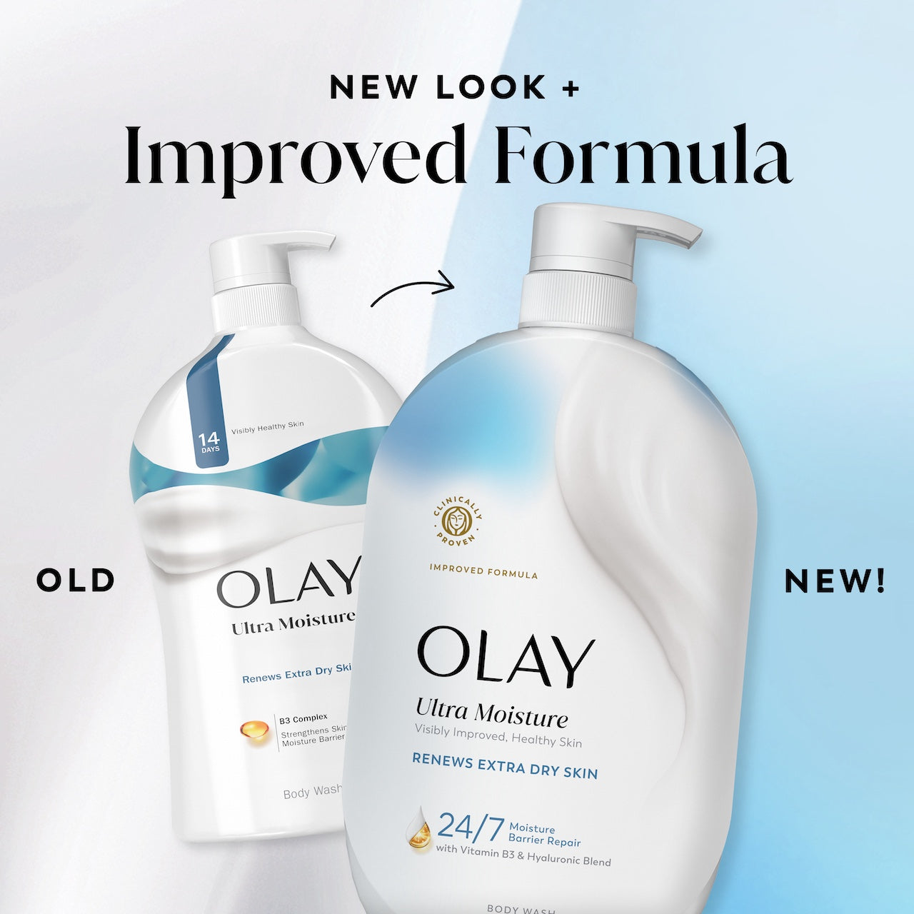 Olay Ultra Moisture Body Wash, new look plus improved formula Olay Ultra Moisture Body Wash, new look plus improved formula