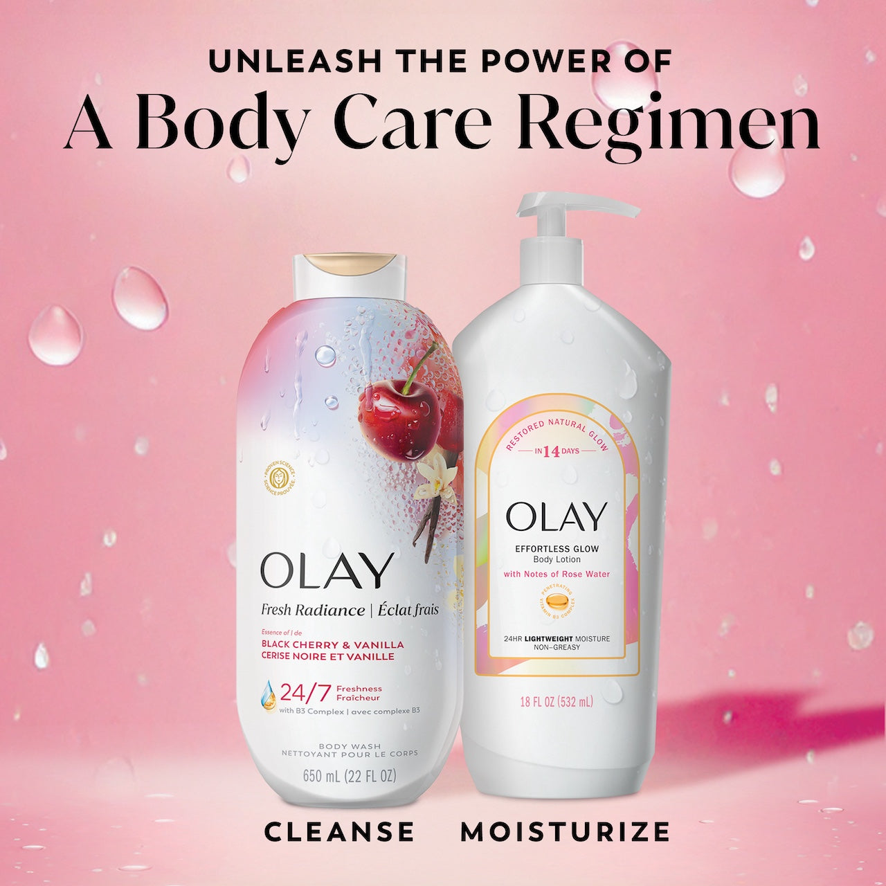 Fresh Radiance Body Wash bottle and effortless glow body lotion bottle. Unleash the power of a body care regimen. Cleanse moisturize. Fresh Radiance Body Wash bottle and effortless glow body lotion bottle. Unleash the power of a body care regimen. Cleanse moisturize.