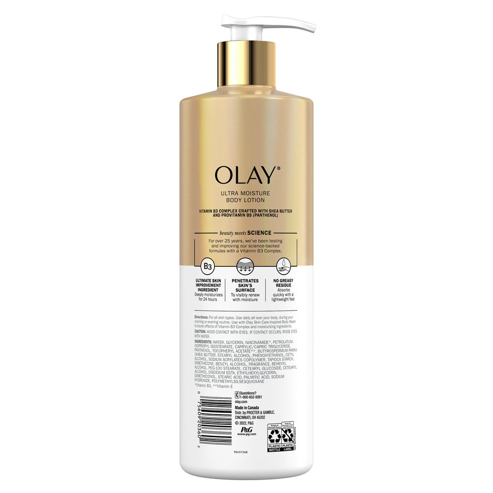 Back of pack Olay Daily Recovery and Hydration Body Lotion 17oz Back of pack Olay Daily Recovery and Hydration Body Lotion 17oz