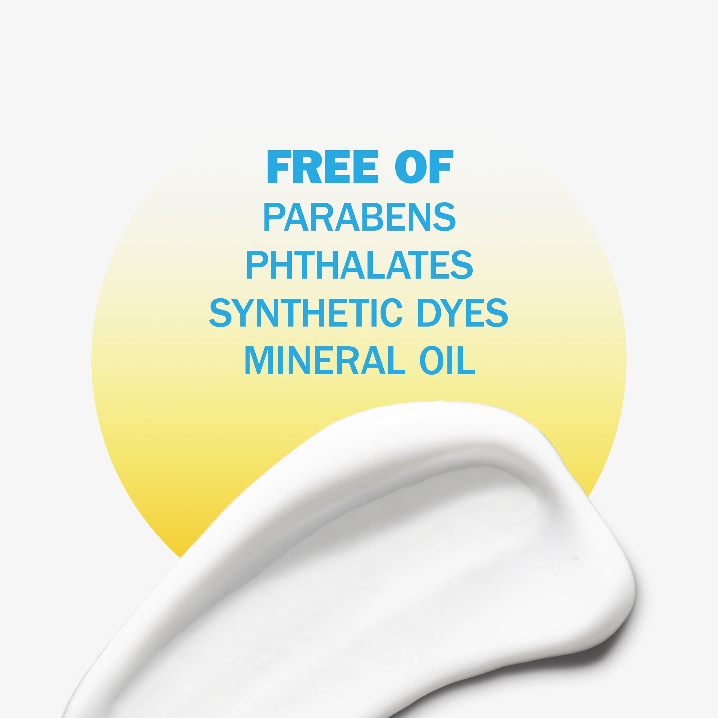 Prime + Protect Facial Sunscreen with Vitamin C SPF 35 texture swipe. Free of parabens, phthalates, synthetic dyes, mineral oil