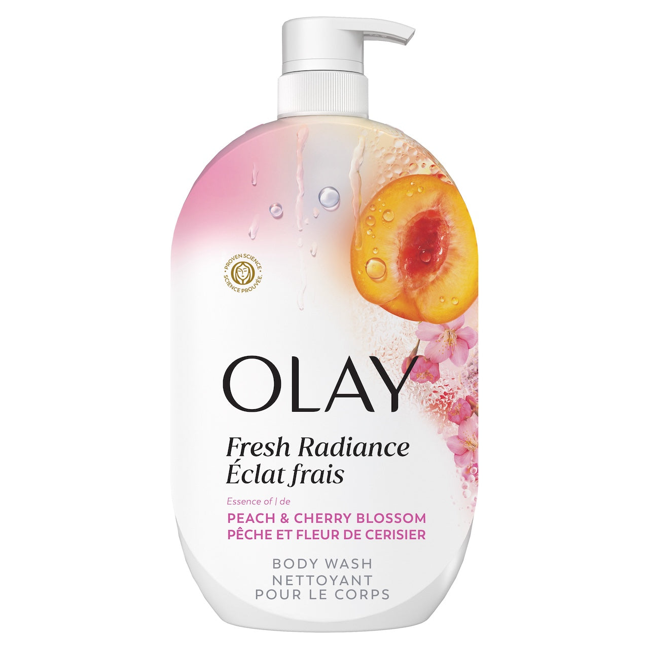 Olay Fresh Radiance Body Wash with Essence of Peach and Cherry Blossom, Vitamin B3 and Antioxidant Blend 35oz
