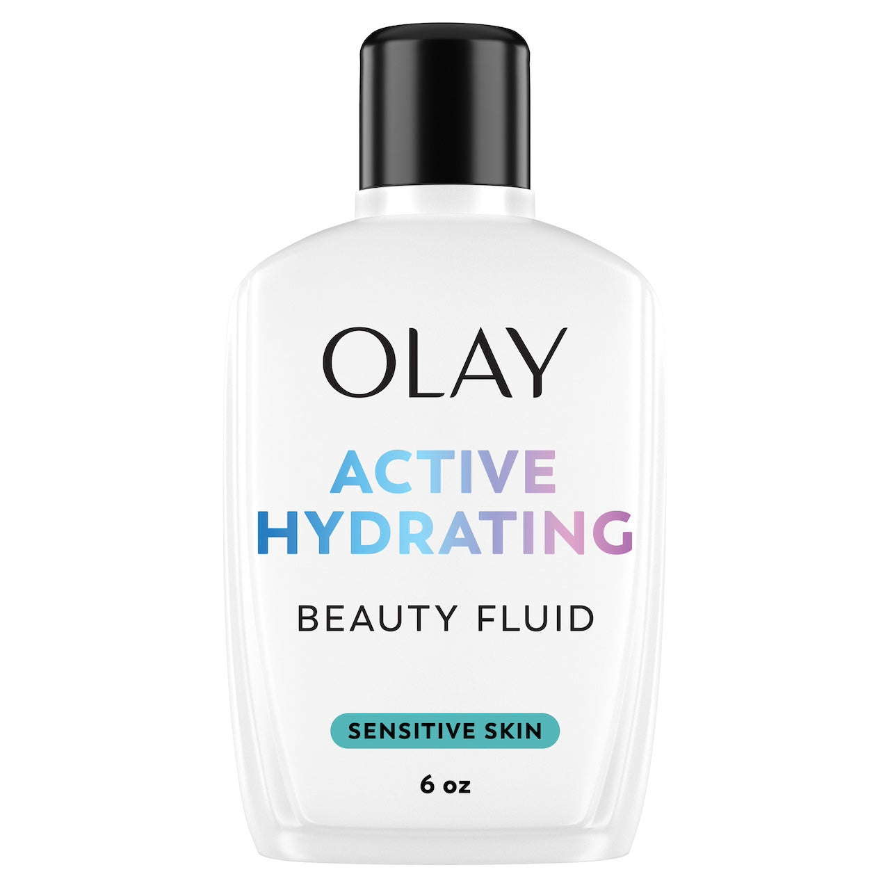 Olay Active Hydrating Beauty Fluid bottle on a white background