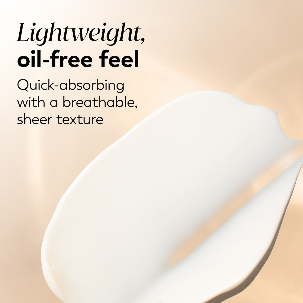 Total Effects Face Moisturizer Original texture swipe. Lightweight oil free feel. Quick absorbing with a breathable sheer texture