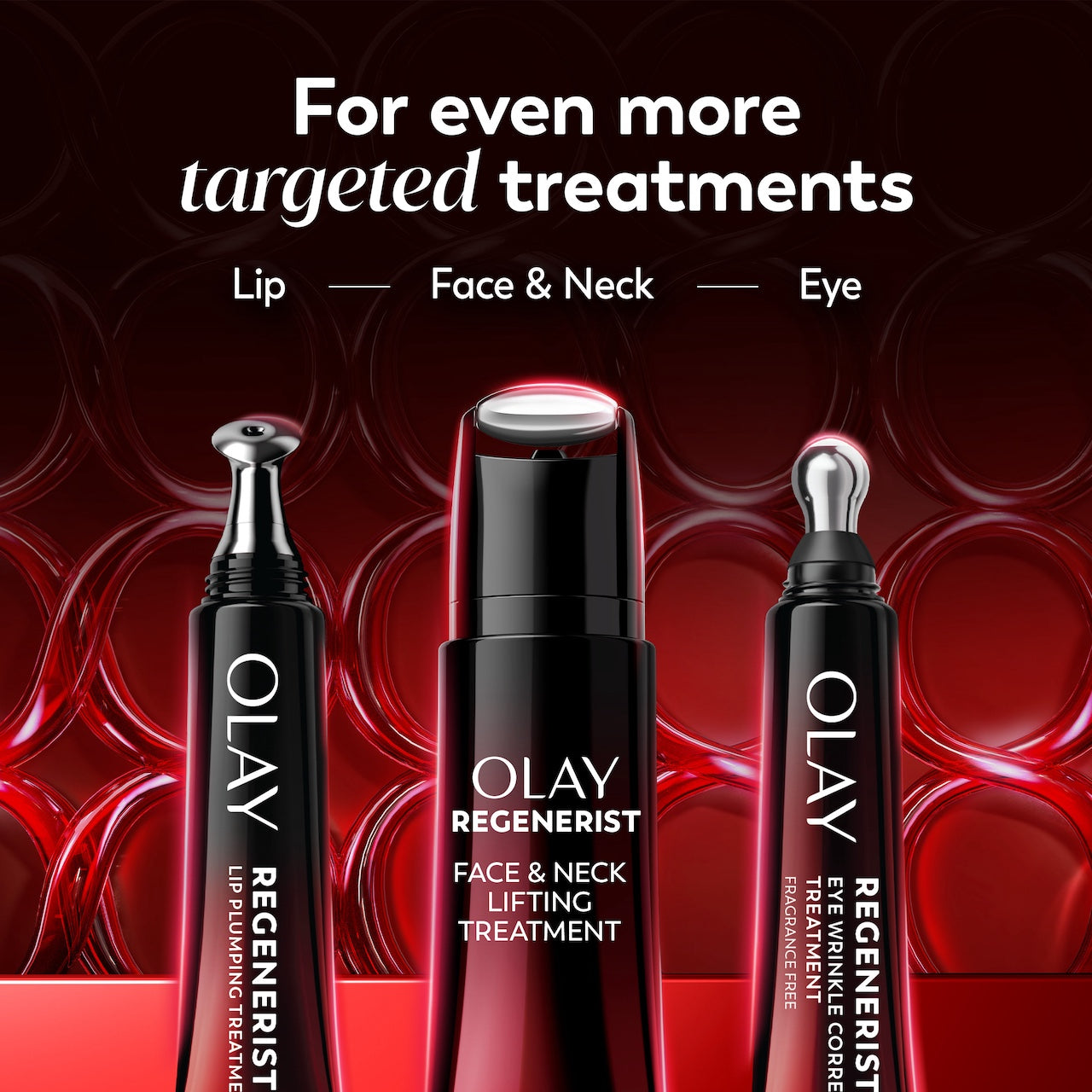 Treatment lineup. For even more targeted treatments. Lip, face and neck, eye