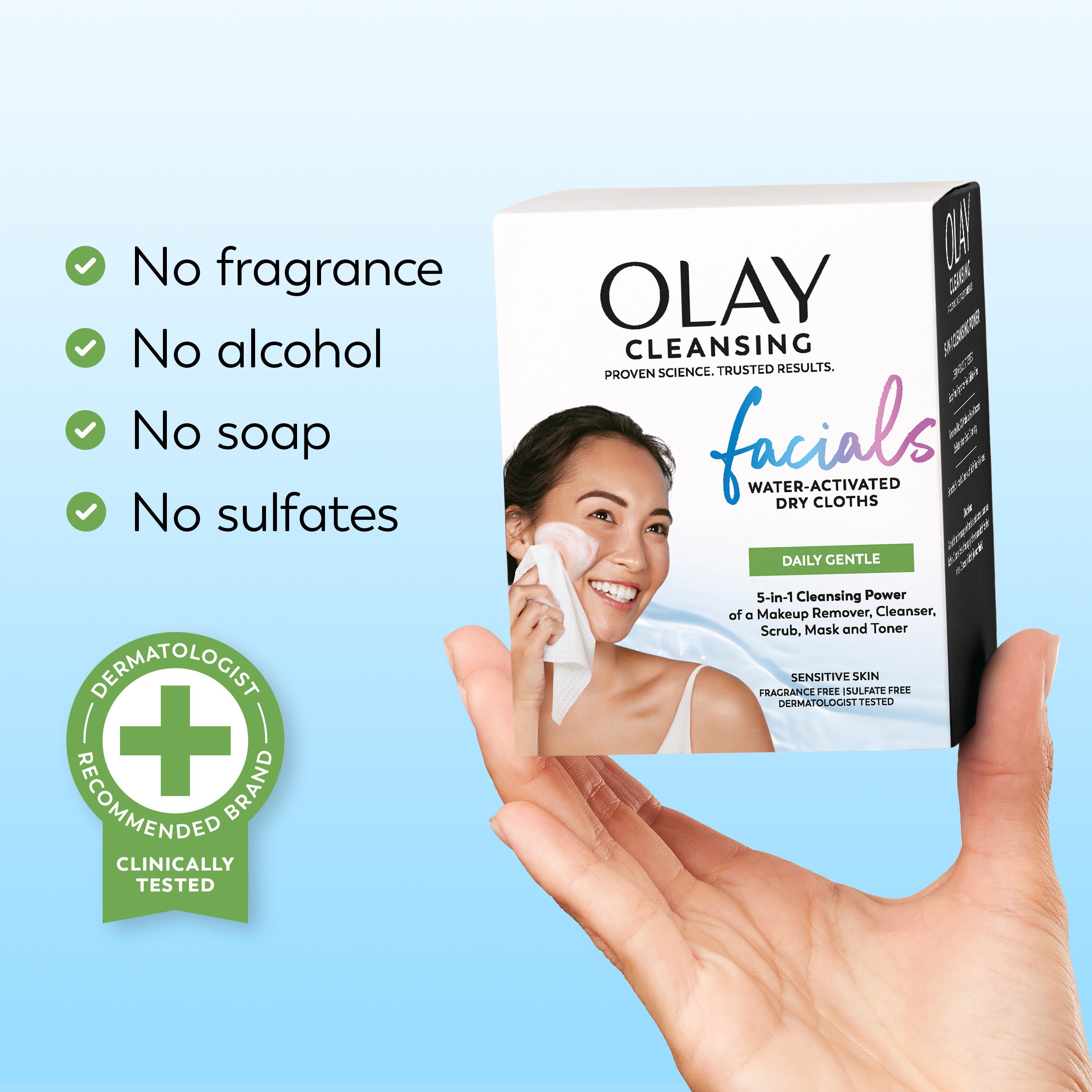 Daily Facials | Cleansing Cloths | Gentle Sensitive Clean 33 ct