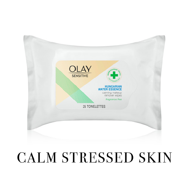 OLAY SENSITIVE CALMING MAKEUP REMOVER WIPES CALM STRESSED SKIN